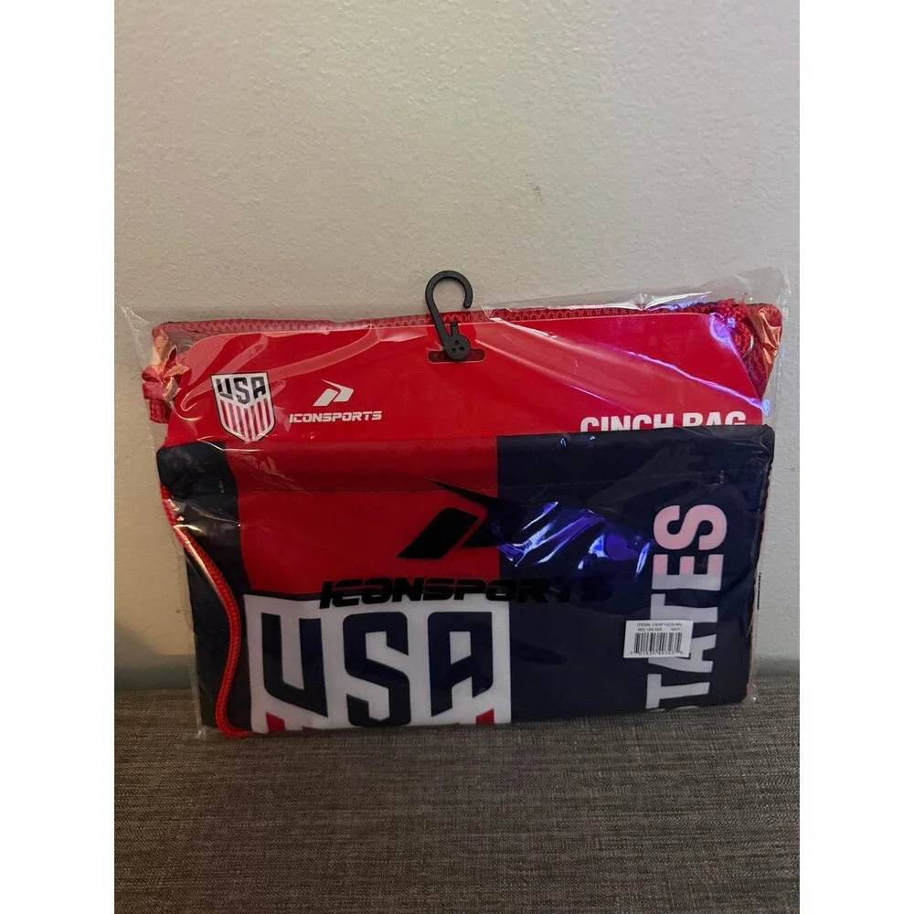 NWT Icon Sports USA Soccer Drawstring Cinch Bag
